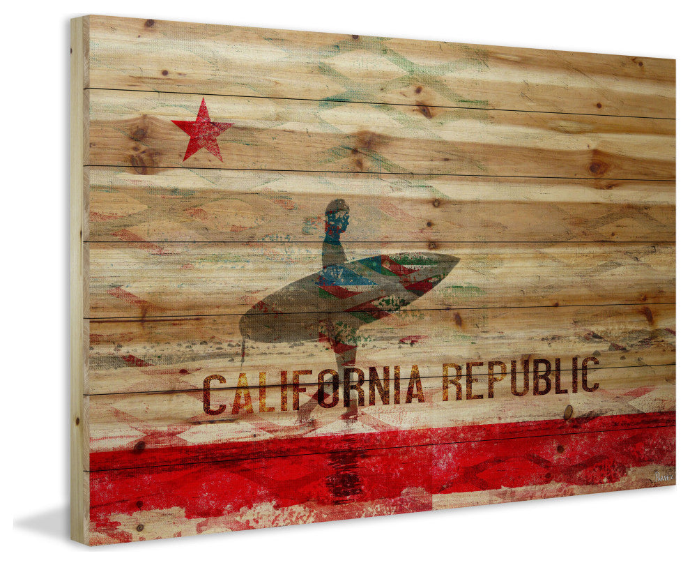 "The Republic" UV Ink Print on Natural Pine Wood, 45"x30"
