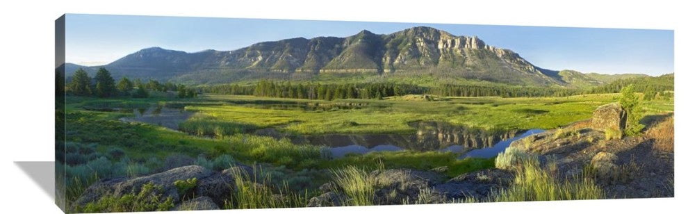 "Panorama View Of Windy Mountain, Wyoming" Artwork, 54" x 18"
