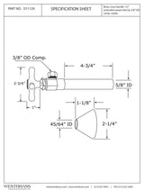 Angle Stop - 1/2" Copper Sweat X 3/8" Od Comp. In Satin Nickel