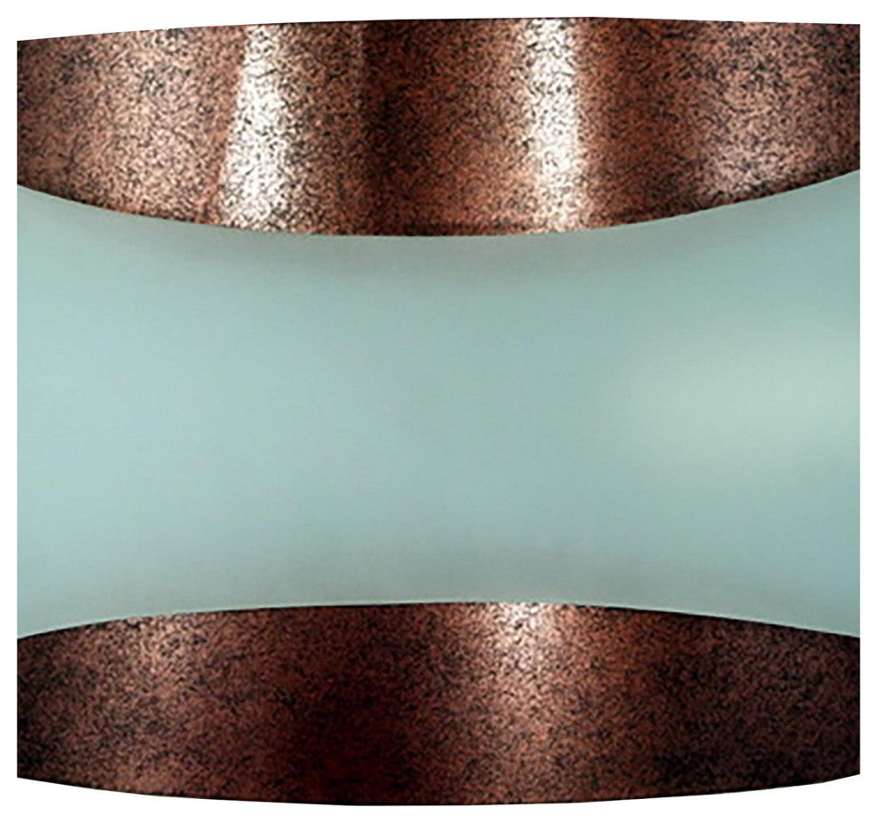 Benzara BM220702 13W Wall Lamp, Metal & Hardwired Switch, Rustic Brown/White