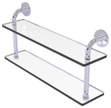 Remi 22" Two Tiered Glass Shelf, Polished Chrome