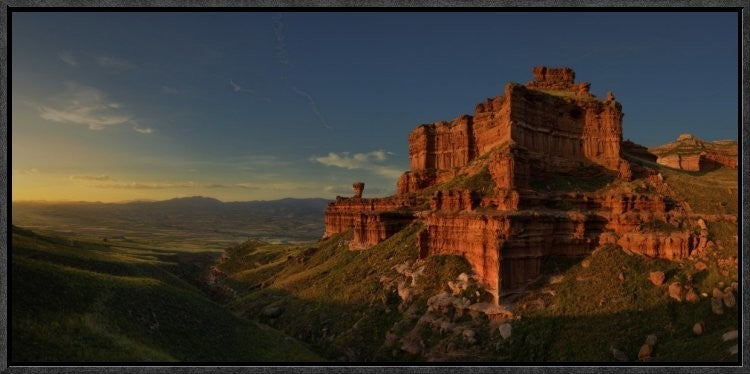 "Small Canyon" Framed Canvas Giclee by David Martin Castan, 25x13"