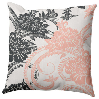Flower Flourish Polyester Indoor Pillow, Blush, 20"x20"