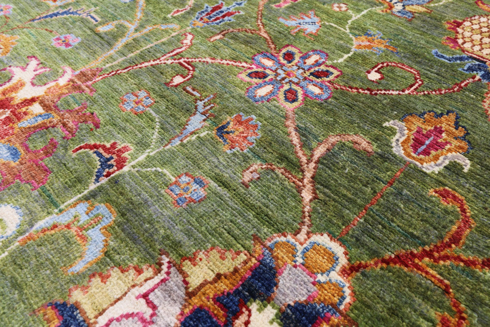 7' Round Persian Tabriz Hand Knotted Wool Rug Q7744