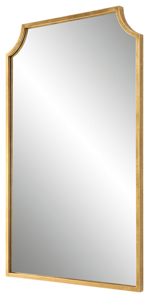 Contemporary 22" x 36" Iron Gold Leaf Mirror