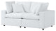 Modular Lounge Loveseat Deep Sofa, Sunbrella, White, Modern, Outdoor Patio