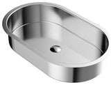 Karran Cinox Stainless Steel Oval Undermount Sink, Stainless Steel
