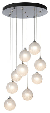 Fritz Globe 9-Light Pendant - Sterling - Frosted Glass - Standard