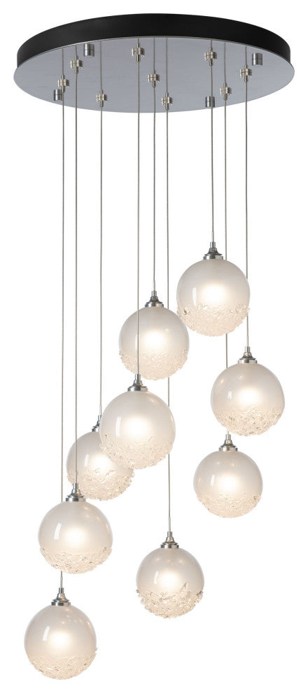 Fritz Globe 9-Light Pendant - Sterling - Frosted Glass - Standard