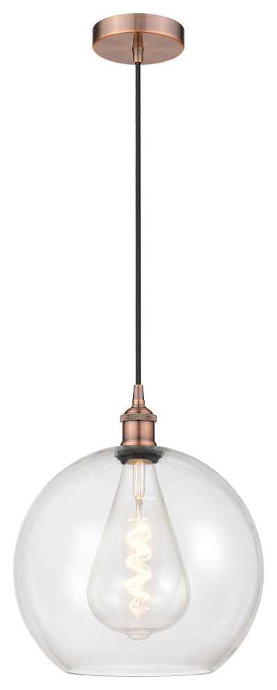 Innovations 616-1P-AC-G122-12-LED 1-Light Mini Pendant, Antique Copper