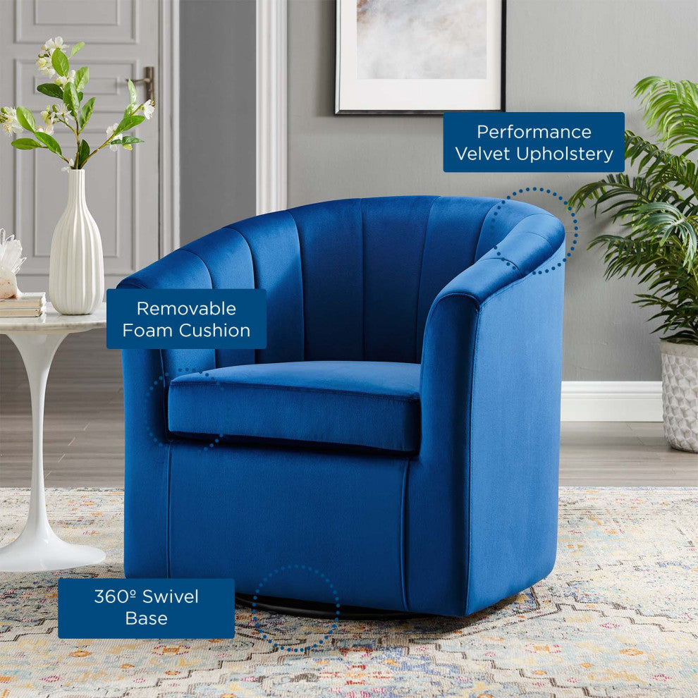 Armchair Accent Chair, Velvet, Blue Navy, Modern, Living Lounge Hospitality