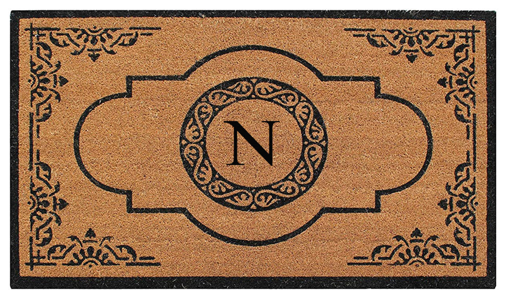 Abrilina Heavy Weight Outdoor Entryway Monogrammed Double Doormat 36"X72", N
