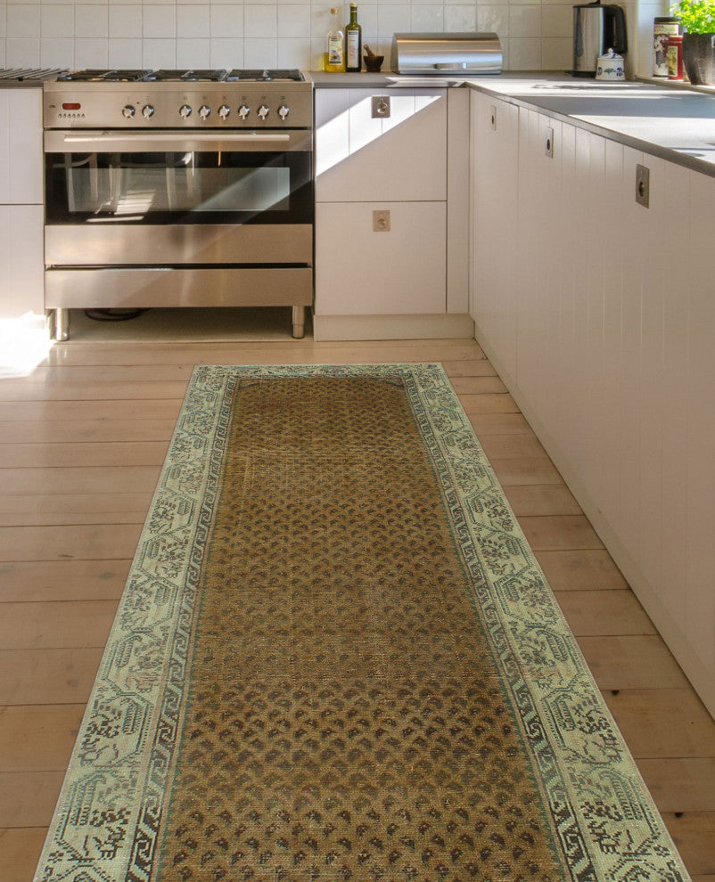 Semi-Antique Bourne Rust/Beige Runner, 3'0x8'10