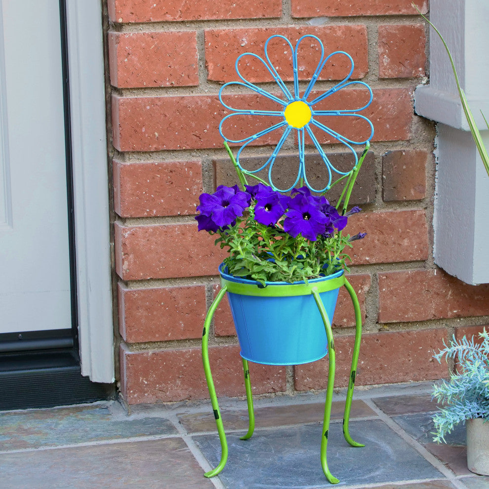 Blue Flower Planter Stand