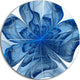 Blue Fractal Flower With Petals, Modern Floral Round Wall Art, 11"