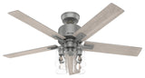 Hunter 52" WiFi Techne Ceiling Fan, LED Kit, Remote, Matte Silver