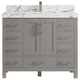 Malibu 42 Single Sink Bath Vanity in Elephant Skin Gray 2" Viola Brown