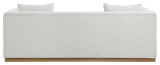 Alfie Linen Textured Fabric Upholstered Sofa, Cream
