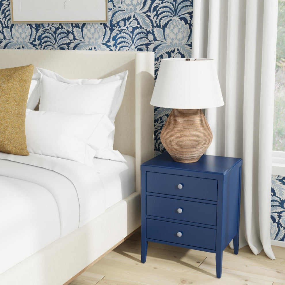 East at Main Webb Acacia Wood Rectangle Accent Table, Navy
