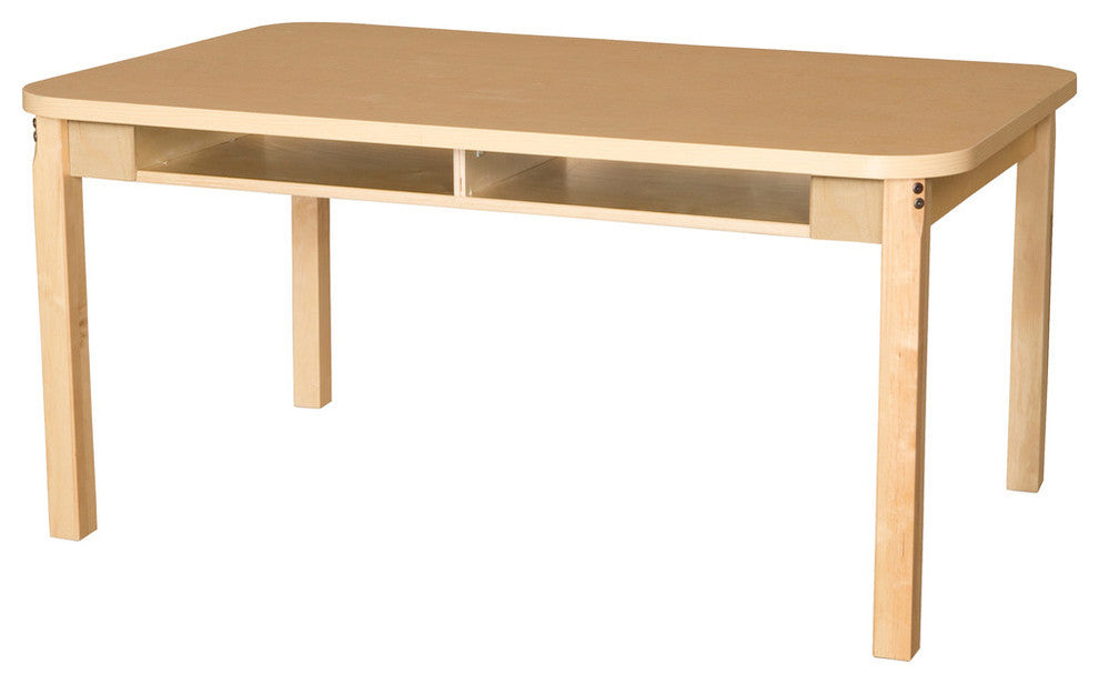 Four Seater High Pressure Laminate Desk With Hardwood Legs, 20"