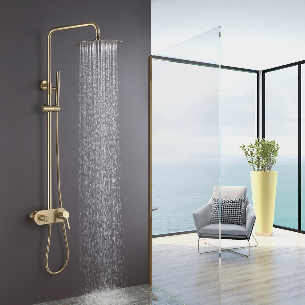 Luxury 3-Function Complete Shower System With Tub Faucet And Rough-In Valve, Bru