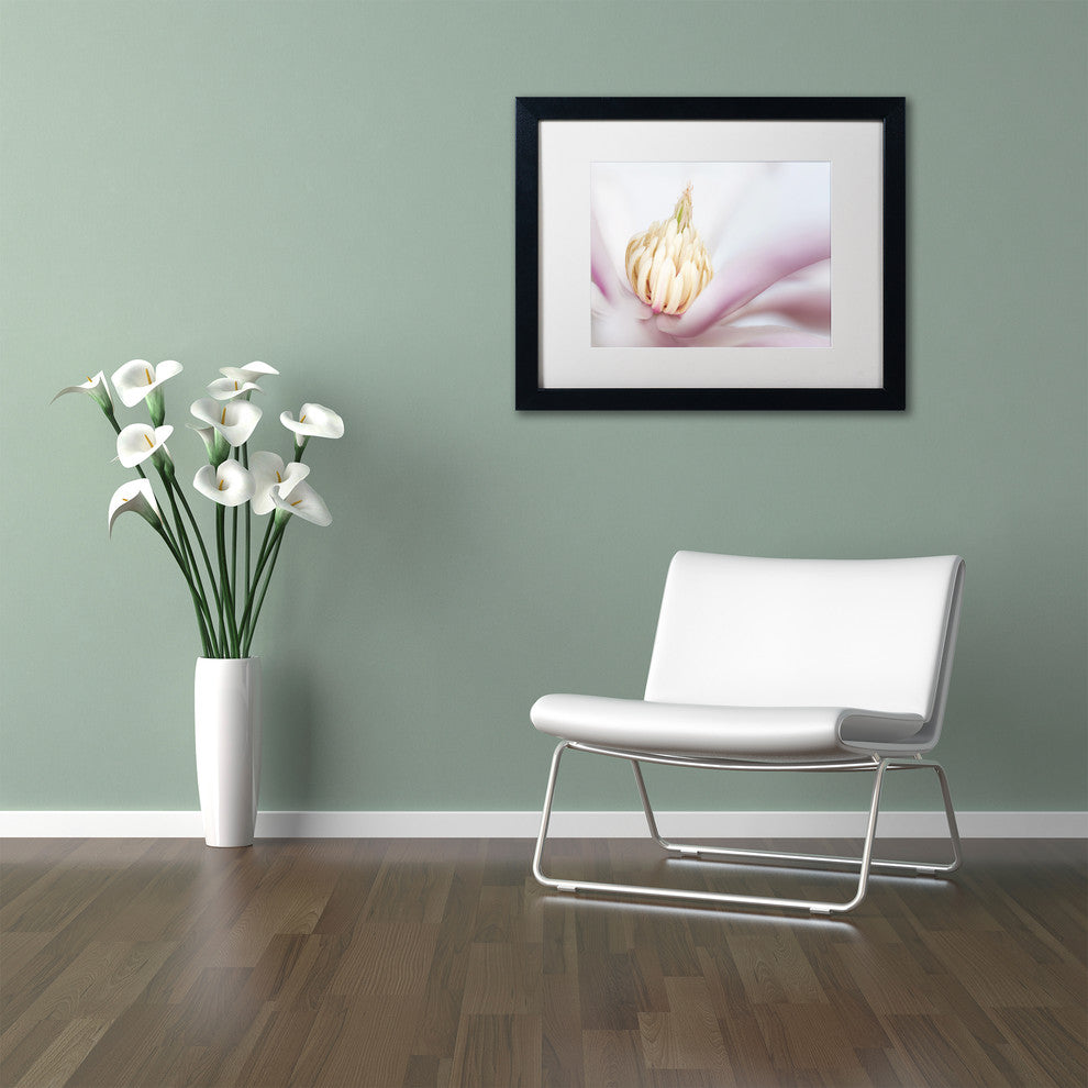 Pierre Leclerc 'Soft Magnolia' Matted Framed Art, Black Frame, White, 20x16