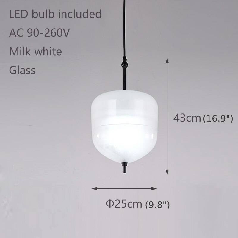 Blue/White Drop-shaped Glass LED Hanging Lamp for Kitchen Island, White, B