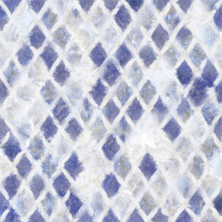 "Blue and White Diamonds" Painting Print on Canvas