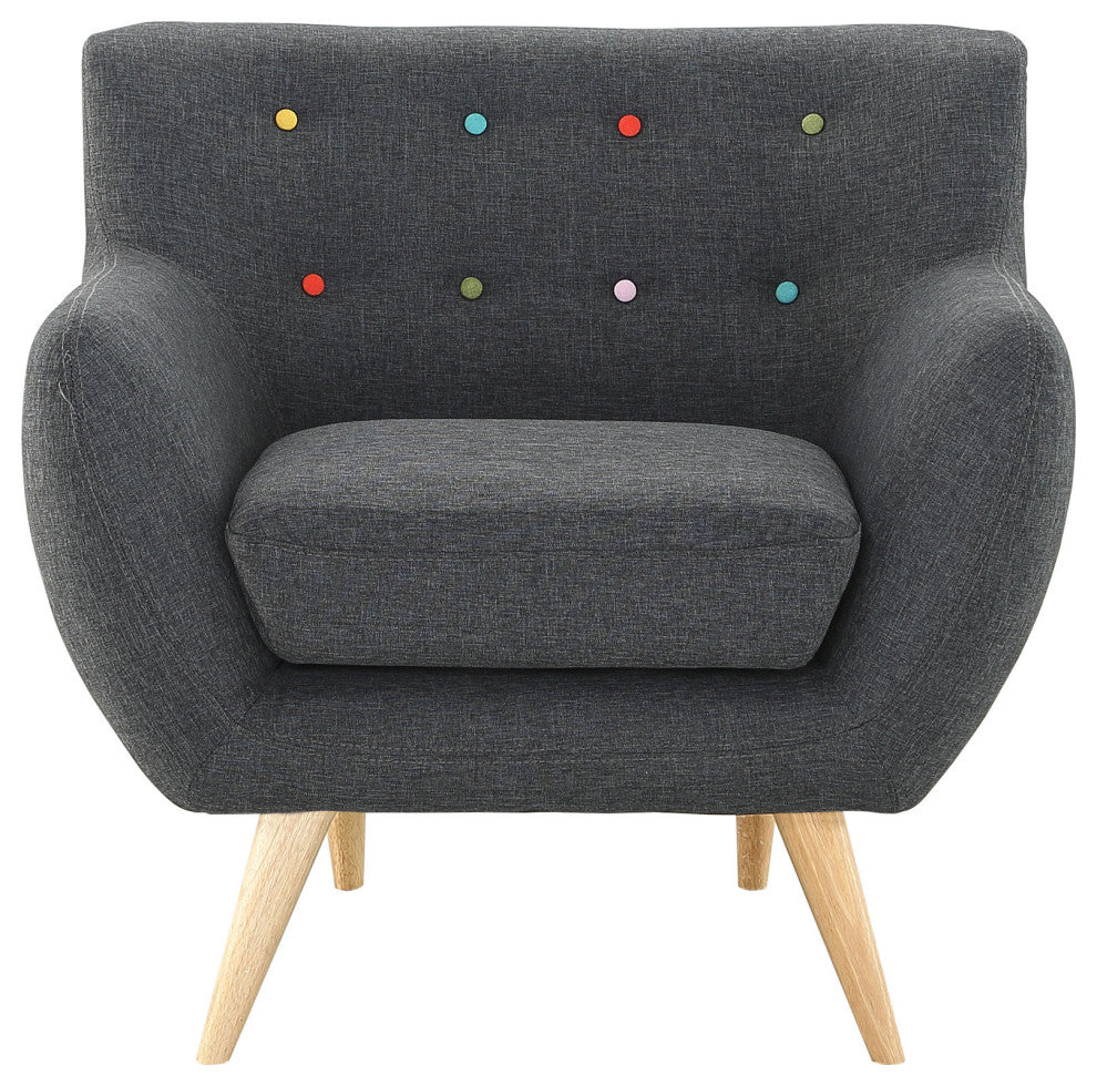 Modern Gray Remark Upholstered Armchair