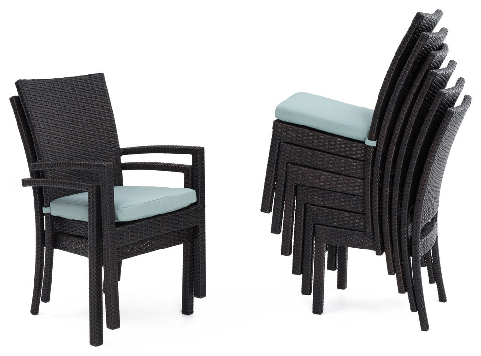 Deco 9 Piece Aluminum Outdoor Patio Dining Set, Mint