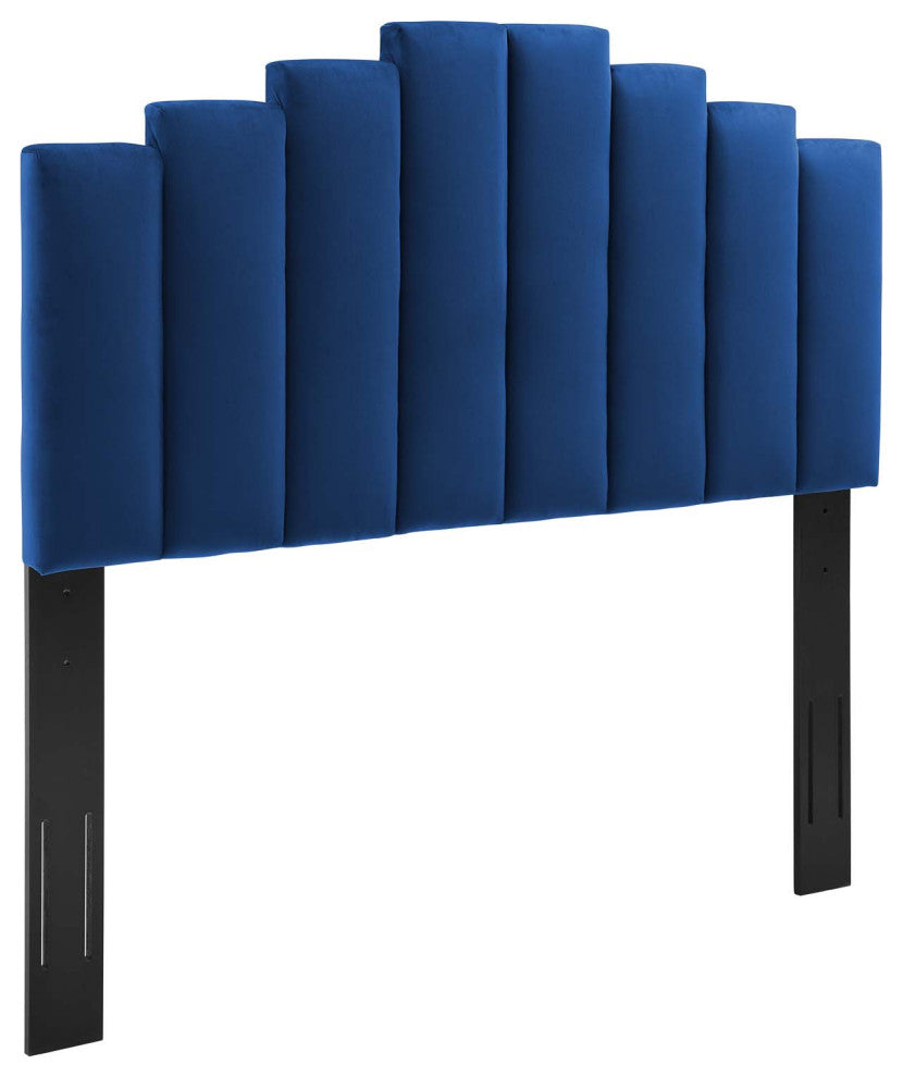 Elise Full Performance Velvet Platform Bed MOD-6877-NAV