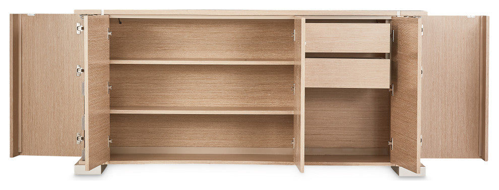 Laguna Ridge Modern Sideboard with LED Lighting - Washed Oak