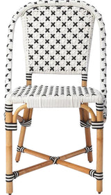Modern White Rattan Side Chair Design