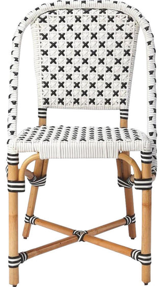 Modern White Rattan Side Chair Design