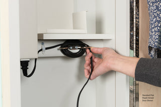 Deluxe Fixed Position Electric Ironing Center, Raised White Door