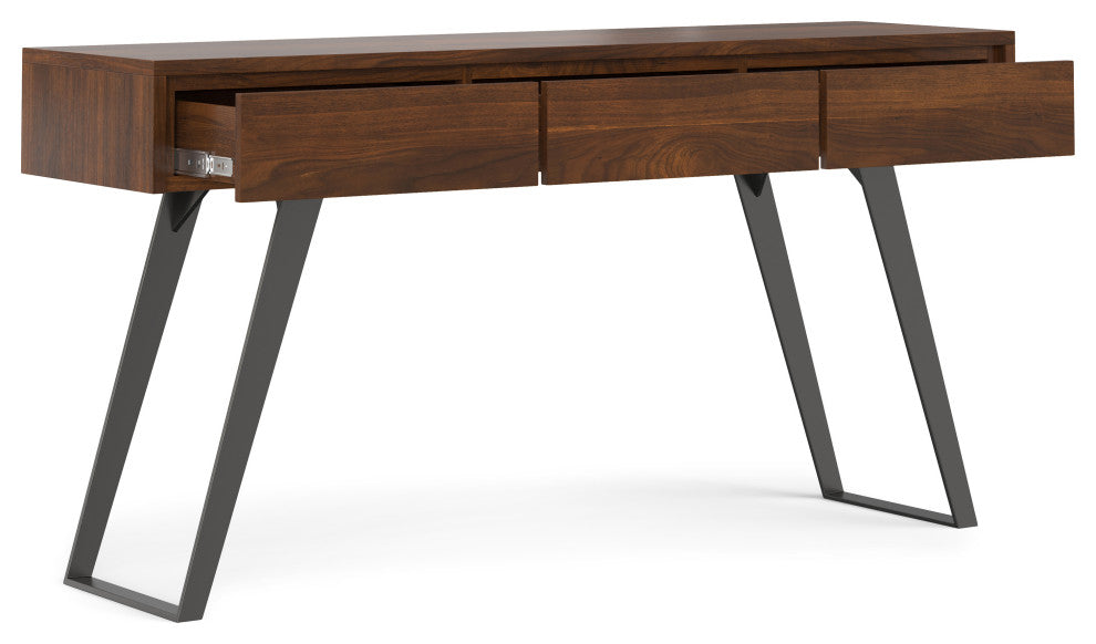 Lowry Console Sofa Table, Walnut Veneer