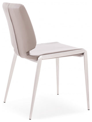 Modrest Eileen Modern Eco-Leather Dining Chair, Set of 2, Dark Gray