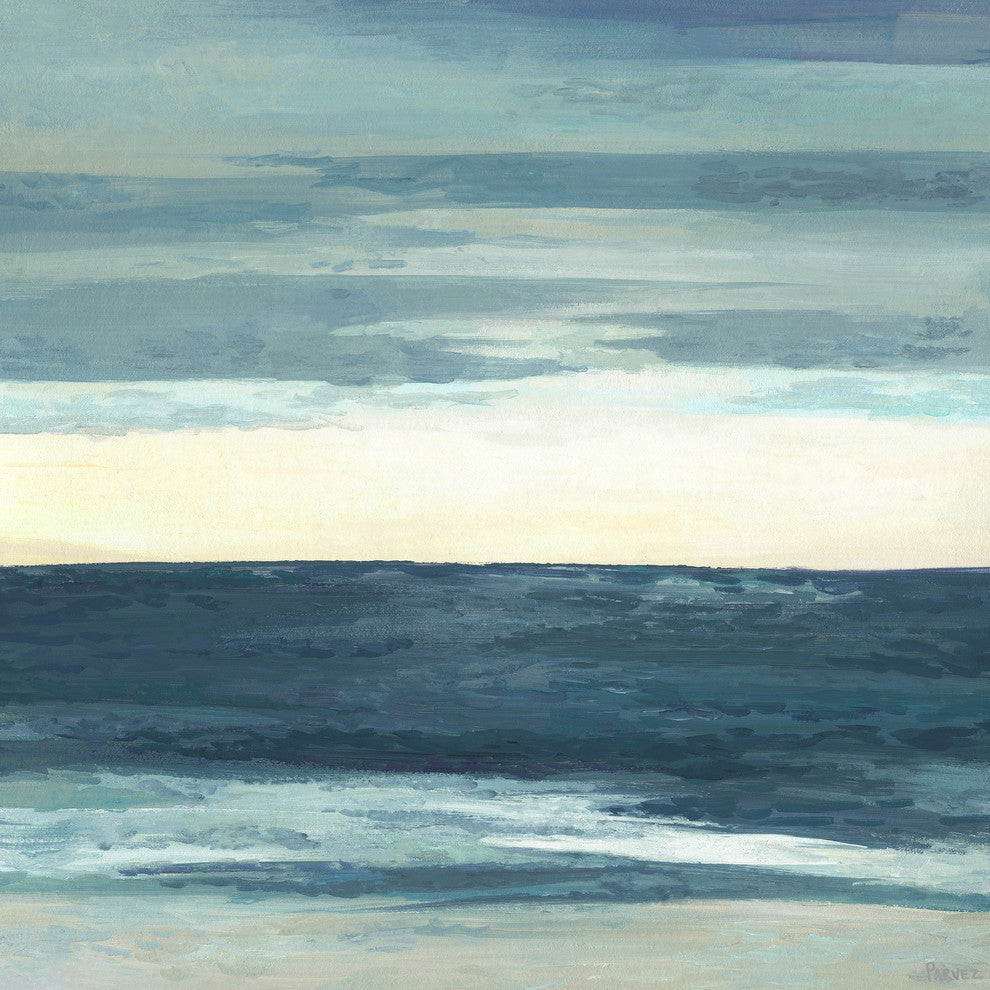 "Deep Blue Waves" Painting Print on Wrapped Canvas, 48"x48"
