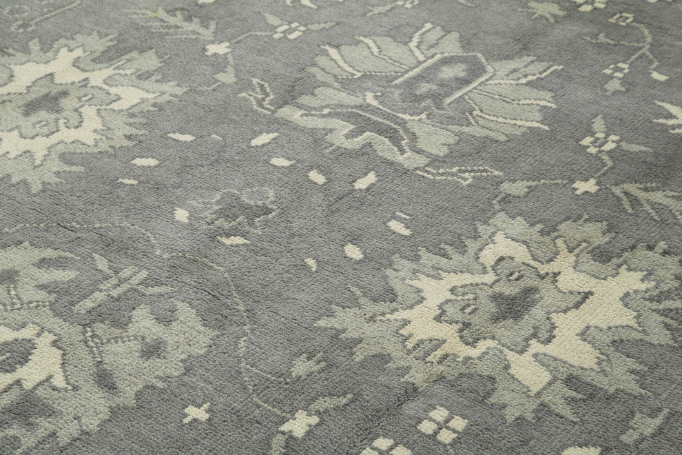 Rug N Carpet - Handwoven Oriental 9' 11" x 13' 11" Unique Beige Oushak Rug