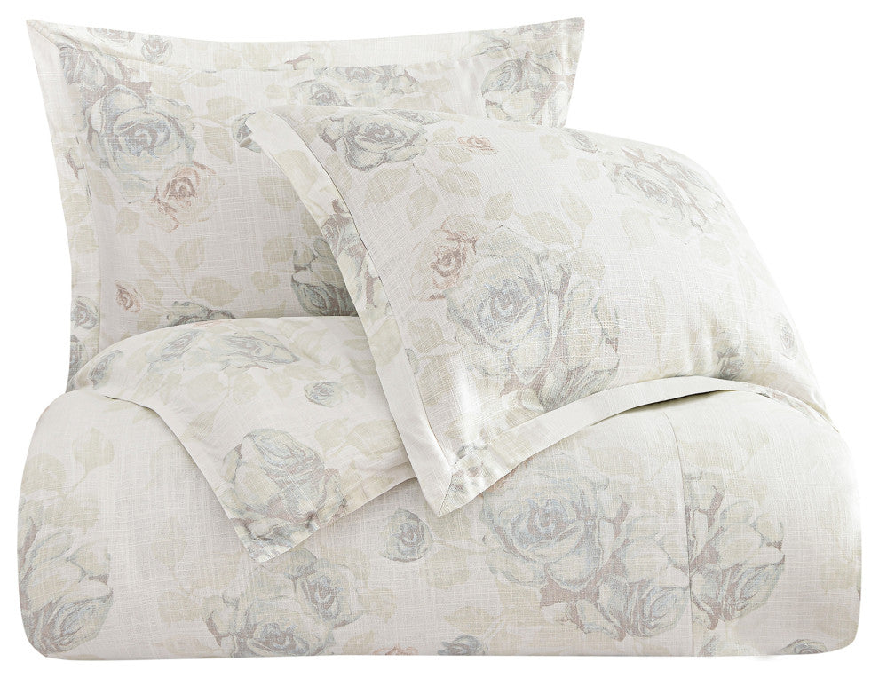Rosaline Washed Linen Comforter Set, 3PC, Super King