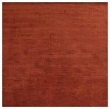 Hand Knotted Loom Wool Area Rug Solid Light Red, [Square] 8'x8'
