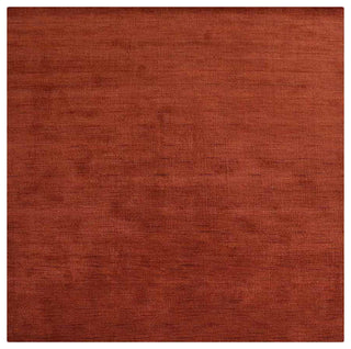Hand Knotted Loom Wool Area Rug Solid Light Red, [Square] 8'x8'
