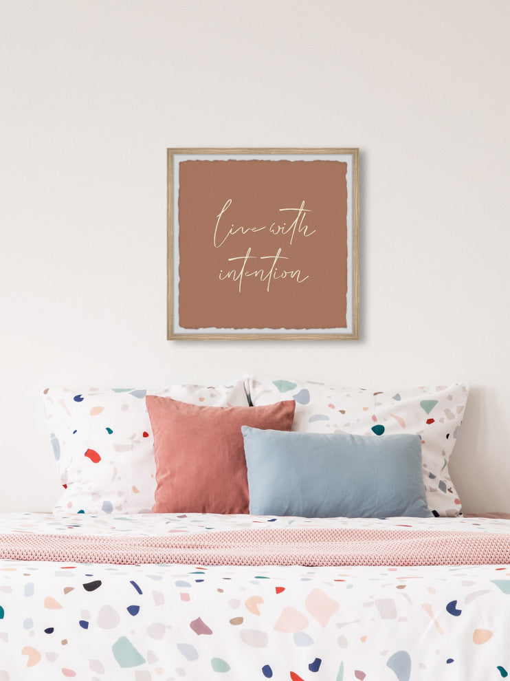 "Live With Intention" Framed Painting Print, 12x12