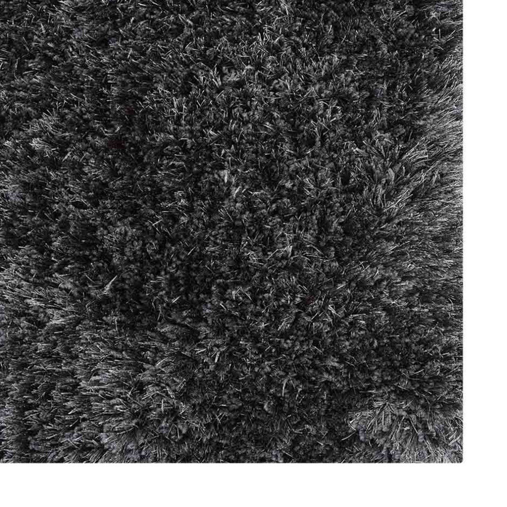 HAND TUFTED SHAG POLYESTER ECO-FRIENDLY AREA RUGS, Charcoal Color, Solid Design