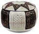 Golden Fez Stuffed Pouf, Black, Round Shape