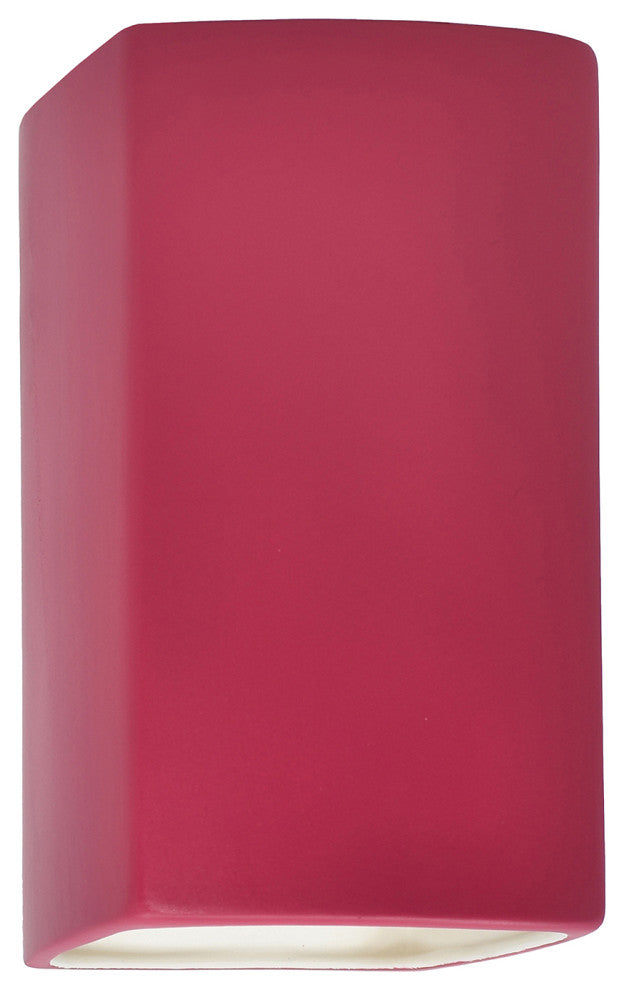 Ambiance Large Rectangle Wall Sconce, Open Top & Bottom, Cerise, LED