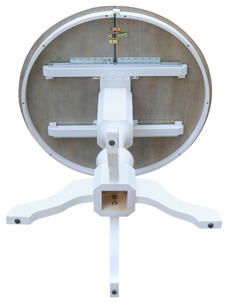 36" Round Top Pedestal Counter Height Dining Table with 12" Leaf