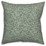 Green Floral Pattern 18x18 Indoor/Outdoor Pillow