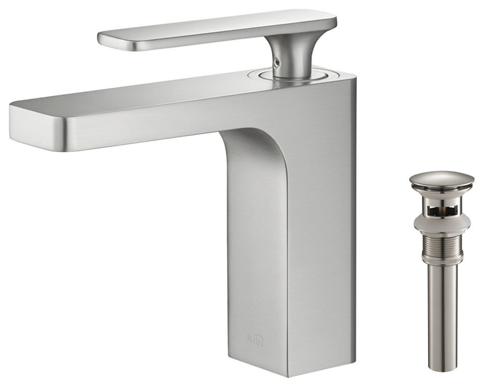 Infinity Single Handle Bathroom Faucet KBF1006, Brush Nickel, W/ Drain