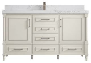 Aberdeen 60" Single Bathroom Vanity, Alabaster 2" Calacatta Nuvo